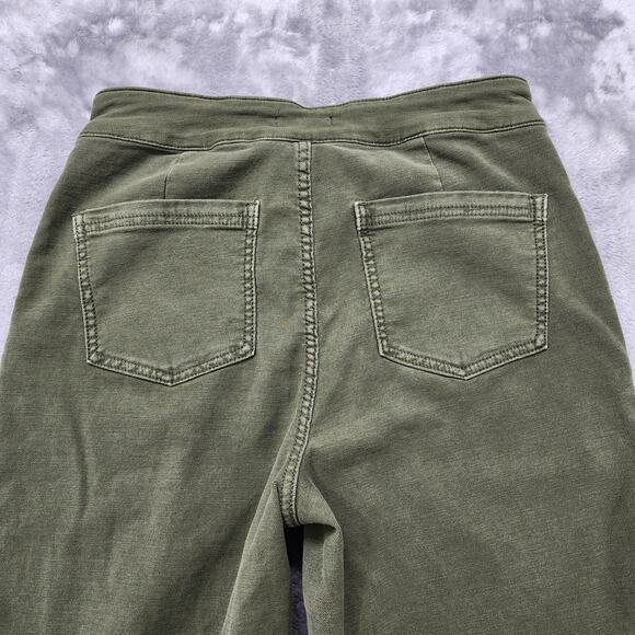 Maurices Pants Womens 8 Green Patch Pocket High Rise Wide Leg Crop Ankle Stretch - Picture 4 of 12